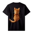 thumbnail image 5 of Mens 3D Cat Print Shirts Summer Short Sleeve Crew Neck Regular Cotton Graphic Tees Black L, 5 of 5