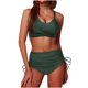 thumbnail image 1 of Conjunto de Bikini de Cintura Alta para las Mujeres Control Del Estómago Crisscross Corbata de Cuerda de Dos Piezas Traje de Baño con Almohadillas de Sujetador Extraíbles, Traje de Baño Sexy para la P, 1 of 5