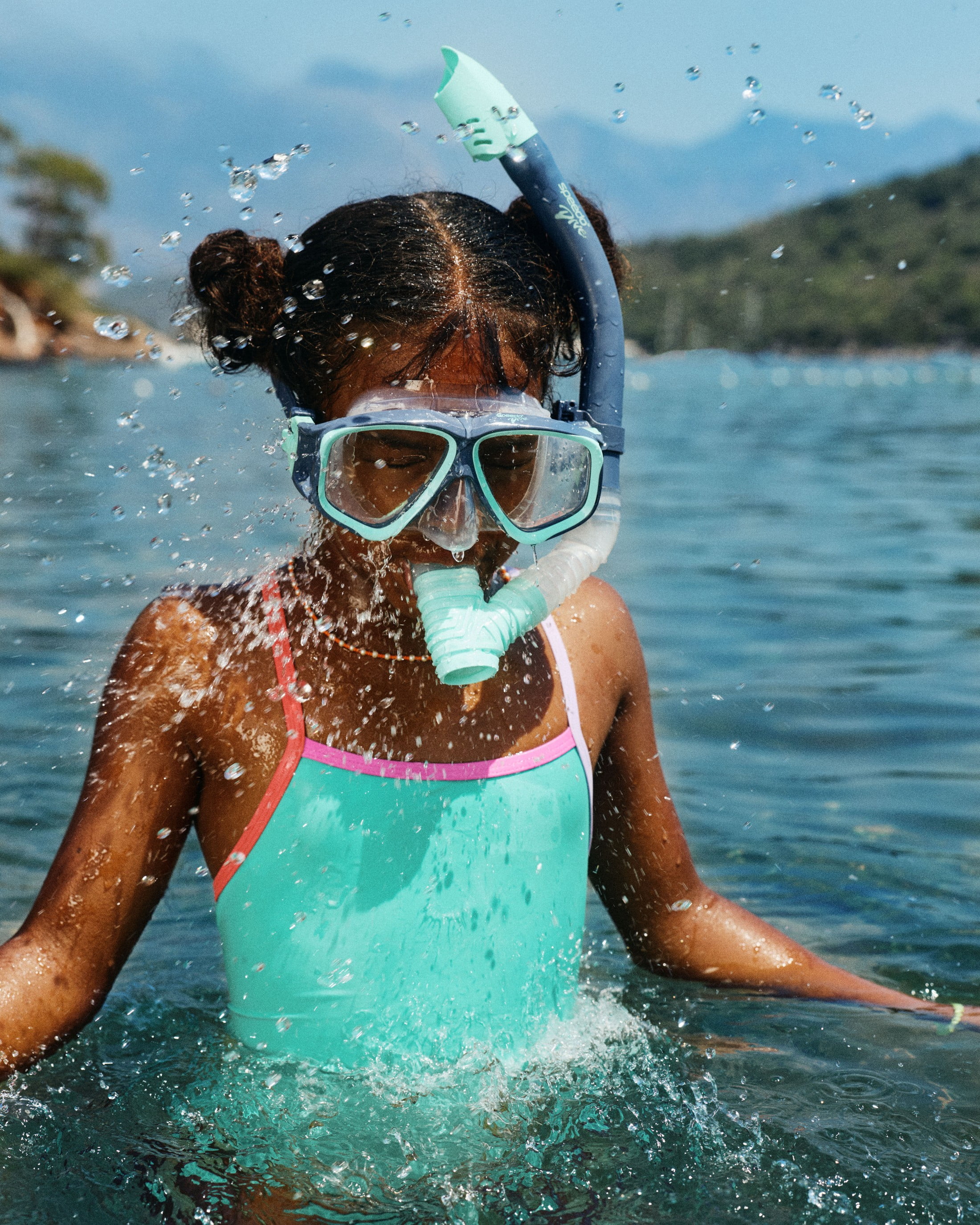 (2 pack) Speedo Junior Riptide Swim Mask and Snorkel Set with Anti‑Fog and UV Protection, Ages 6–12