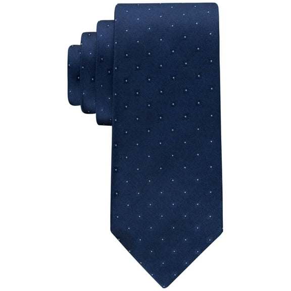 Calvin Klein Men's Tonal Square Solid Tie Navy Blue Necktie