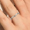 thumbnail image 4 of 18K White Gold Over Silver Curved Chevron Shape Wedding Band, 4 of 4
