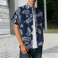 thumbnail image 3 of Hawaiian Shirt for Men Summer Short Sleeve Button Down Lapel Collar Loose Fit Tropical Print Beach Shirts Vacation Outfits, 3 of 5