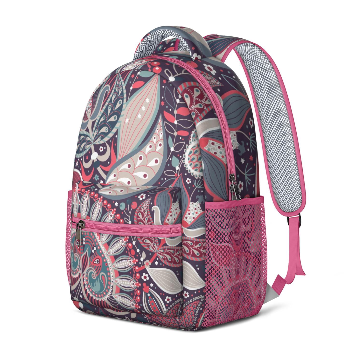 Exotic Retro Paisley Backpack - Durable Ergonomic Bookbag with Adjustable S-Shaped Straps