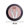 thumbnail image 4 of Broche redondo de aleación con solapa con insignia Respect Existence, 4 of 4