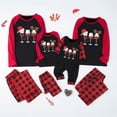thumbnail image 6 of Family Christmas Pajamas Matching Sets – Red & Black Plaid Long Sleeve Shirt and Pants Outfit with Wine Glass Santa Hat Print, Holiday Xmas PJs for Couples, Adults, Teens, Christmas Eve Sleepwear, 6 of 7