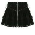 thumbnail image 3 of Womens Dark Style Lace Zipper Patchwork A Line Skirt Hiking Skirt Skater Skirts Swimsuit with Skirt Women Ruched Ruffle Skirt Bohemian Skirt Womens Plaid Skirt plus Size Denim Skirt Overall Skirt, 3 of 3