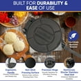 thumbnail image 4 of 10 Inches Cast Iron Tortilla Press with FREE 100 Pieces Oil Paper, 4 of 9