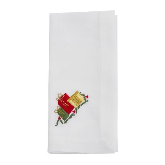 Saro Lifestyle Embroidered Gifts Table Napkin (Set of 4)