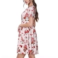 thumbnail image 2 of Naloa Valentine's Day gnome Print Womens Summer A-Line Dress with Pockets,Short Sleeve Dresses,Flowy Beach Swing Dress for Vacation Travel, 2 of 6