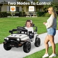 thumbnail image 6 of Lumiparty 12V Ride On Toy, Kids Ride On Truck Car with Remote Control, Steering Wheel Music, Kid Electric Vehicles with Led Lights, 2 Speeds, for Age 3-5, White, 6 of 7