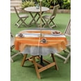 thumbnail image 4 of Outdoor Tablecloth with Umbrella Hole for Patio/Picnic/Party/Camping, Burnt Orange Grey Waterproof Table Cloth Round Cover Washable, Abstract Art Oil Painting Stripes Aesthetic (Dia 54"), 4 of 9