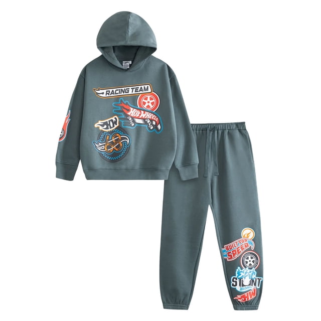 Hot Wheels Ensemble Chandail à Capuchon Imprimé et Pantalons de Jogging pour Garçons