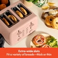 thumbnail image 3 of bella tostador de 4 rebanadas, control de sombra de 6 ajustes con botones de recalentamiento y cancelación, bandeja extraíble para migas, antiatascos y apagado automático, 900 W, flor, 3 of 5