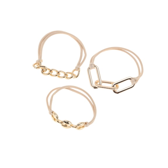 Vocoste 3 Pcs Elegant Bracelet Hair Elastic Band Gold Tone