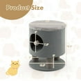 thumbnail image 3 of Costway 3-IN-1 Cat Condo Stool Kitty Bed with Scratching Posts & Plush Ball Toy Grey, 3 of 10