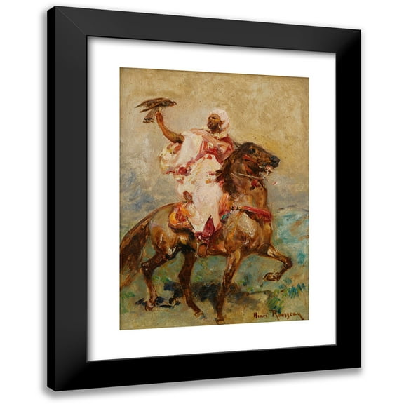 Henri Émilien Rousseau 11x14 Black Modern Framed Museum Art Print Titled - North African on Horseback