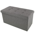 thumbnail image 5 of Lavish Home 30-inch Folding Storage Ottoman with Detachable Bin, Gray, 5 of 10