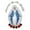Spanish, variant on Full Embroidered Virgin Mary Applique Patch Silver Metallic Santa Maria Motif (No Letters)
