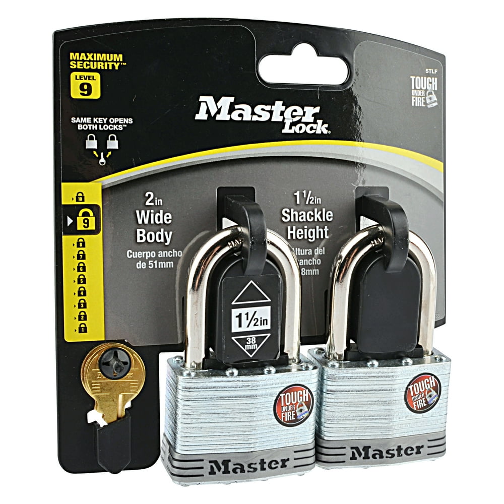 2in (51mm) Wide Laminated Steel Pin Tumbler Padlock with 11/2in (38mm