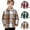 Brown, variant on ATOGUTA Boys Flannel Shirt Jacket Kids Long Sleeve Button Down Plaid Shirts Size 1T-9, Red