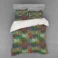 thumbnail image 1 of Ambesonne Geometric Bedding Set 4 Pcs, Grunge Folk Rainbow, Queen, Multicolor, 1 of 3