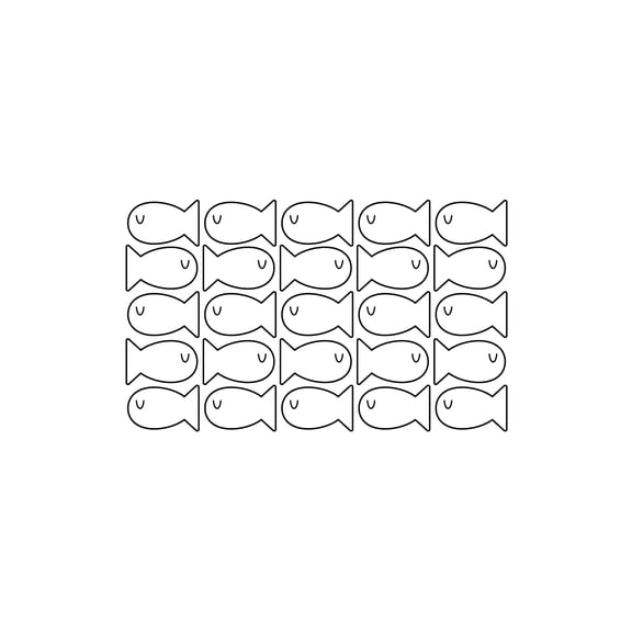 Set Of 25 Vinyl Wall Art Decal - Baby Fish Pattern - From 3.25" x 5" Each - Cute Adhesive Sticker Minimal Animal Design For Children Bedroom Home School Kids Room Decor