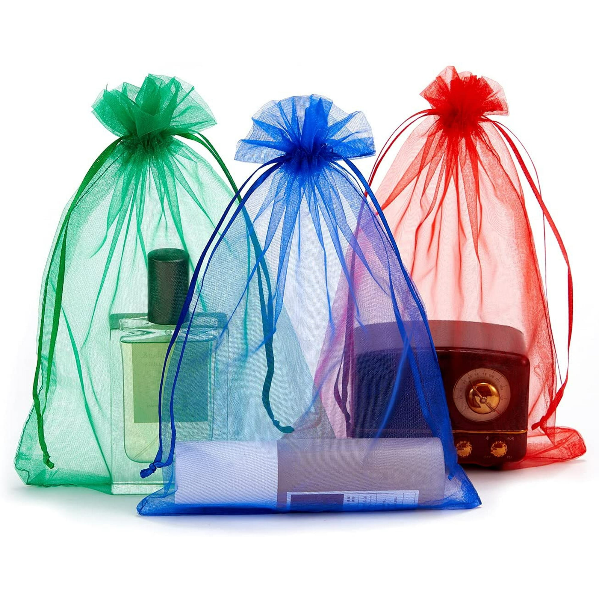 Cpdd 100 Pcs 8x12 Inches Drawstring Organza Bags Wedding Party Favor Gift Candy Toys Makeup Pouches Gift Bag Multicolor 13 X 9 X 1 Inches