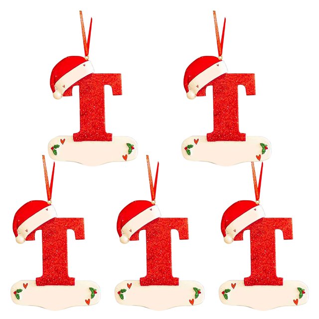 Pendentif Lettre Petit Chapeau Rouge de Noël Bricolage Nom Inscriptible Pendentif Lettre 26 5 Pcs