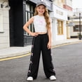 thumbnail image 2 of HCNTES Tween Girls Clothes 2PCS Sets Letter I'M JUST A GIRL Print Crop Tops & Flare Trousers Pants with Bow Print Summer Outfits Teen Girls School Clothing Set 8T-13T, 2 of 6
