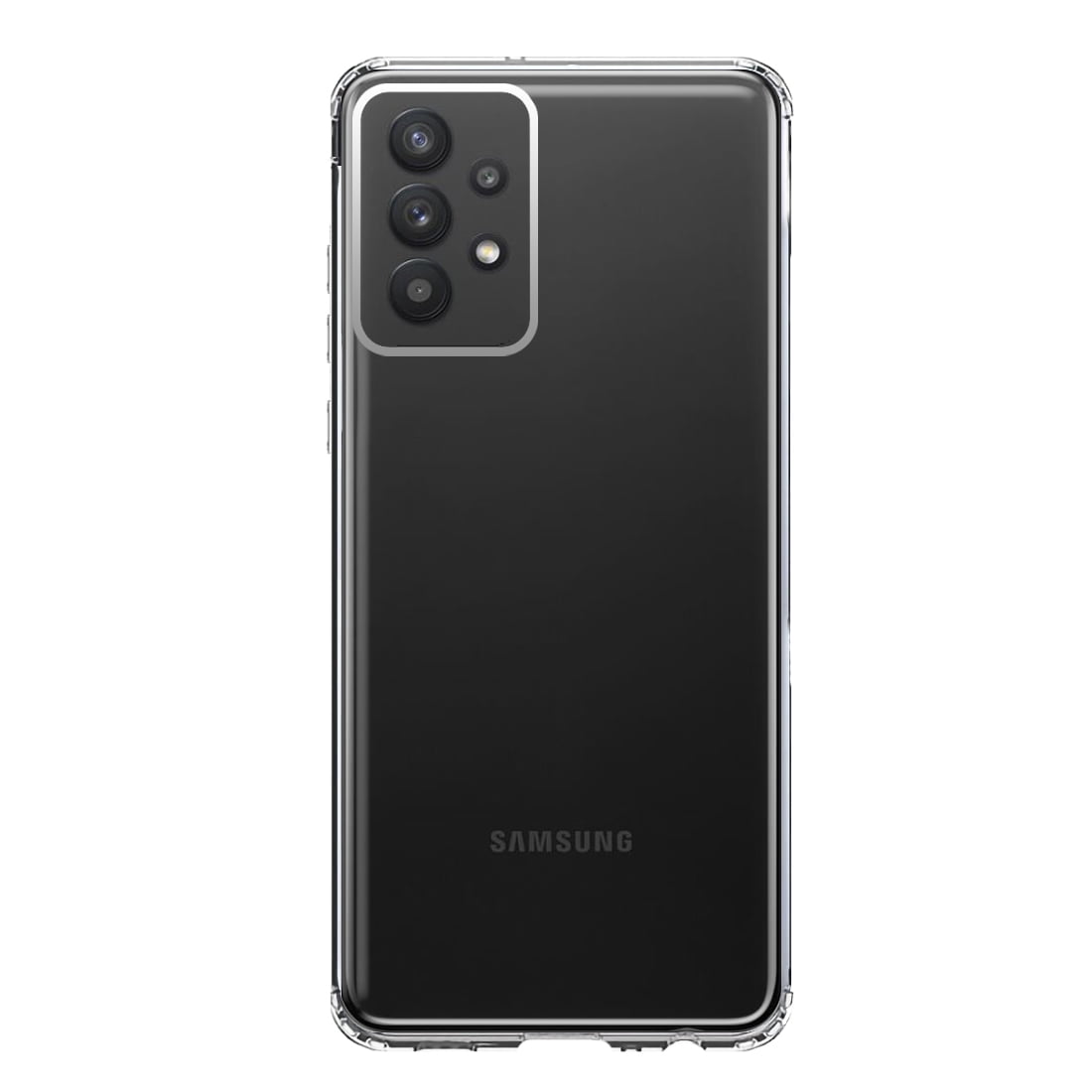 MUNDAZE Samsung Galaxy A32 Shockproof Clear Hybrid Protective Phone Case Hard Soft Double Layer Cover