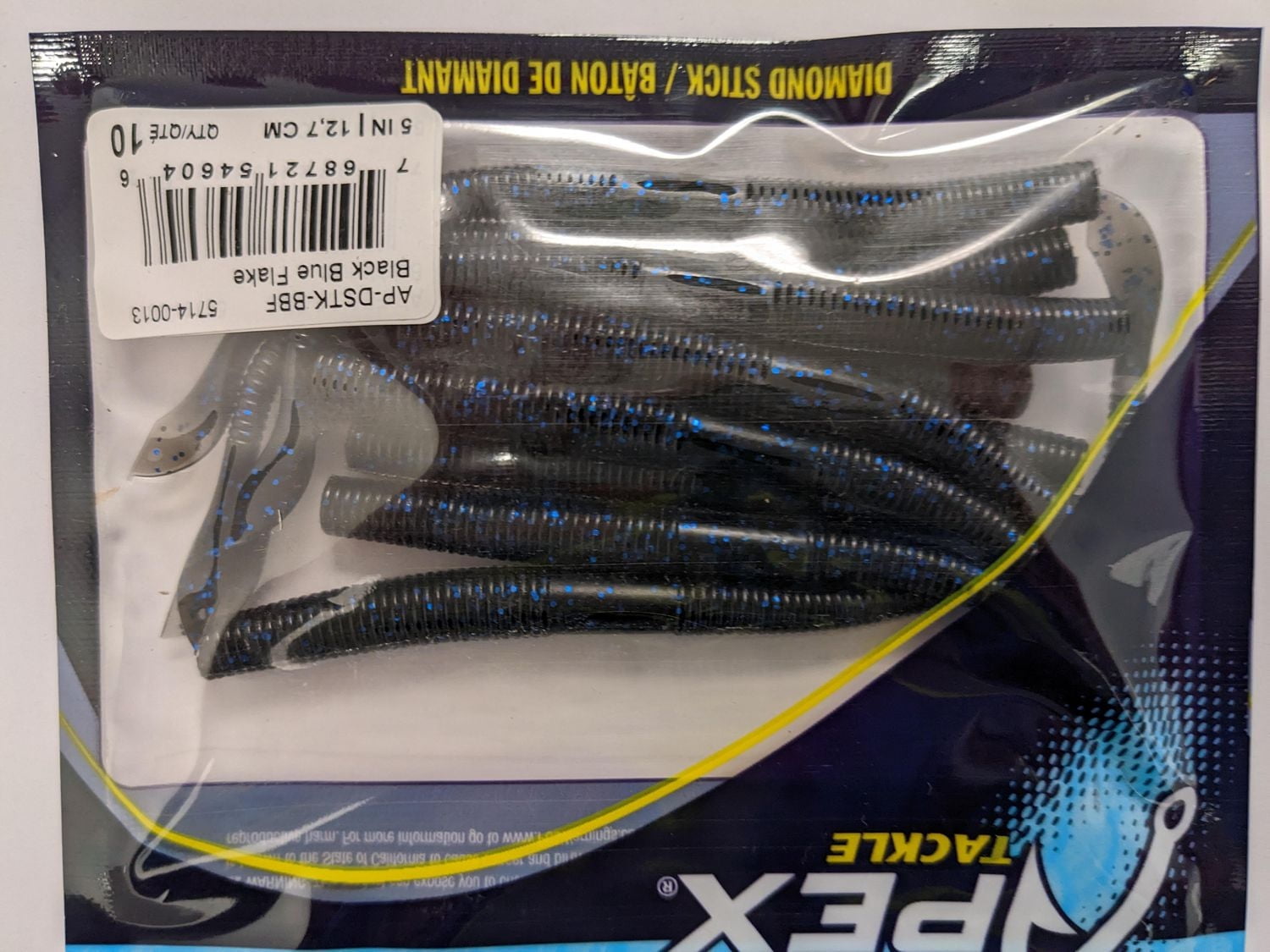 Apex AP-DSTK-BBF Bâton de diamant en flocons noirs et bleus, 5", paquet de 10 Bâton de diamant en flocons no