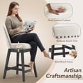 thumbnail image 5 of AFO 26" Upholstered Swivel Counter Height Bar Stools Set of 6, Modern Fabric Bar Chairs with Solid Wood Frame, Suitable for 35"-39" Table, For Kitchen Island Dining Room Pub Restaurant, Beige, 5 of 12