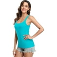 thumbnail image 6 of Women's Square Neck Tank Top Cotton Undershirts With Shelf Bra, 2-Packs, 6 of 6