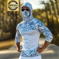 thumbnail image 6 of VBVC Men's Wave Print UPF 50+ Sun Protection Hoodie,Full Face Cover Quick Dry Fishing Shirt For Men,UV Block Long Sleeve Rash Guard for Beach Hiking,Light Blue,S-3XL, 6 of 6
