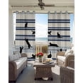 thumbnail image 6 of Cute Cat Blackout Curtains for Bedroom Living Room Darkening Curtains 63 Inches Long Funny Playing Animals Blue Stripe Lines Retro Window Curtain 2 Panels Set Window Treatment Grommet Drapes 52"x63", 6 of 9