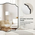 thumbnail image 5 of ANDY STAR Bathroom Mirror, 28"x36" Inch Matte Black Vanity Mirror, Unique Rectangle Mirror with Sophisticated Curved Design, Ideal for Bathroom, Living Room, Powder Room, 5 of 9