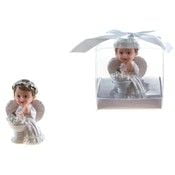 Lunaura Religious Keepsake - Set of 12 in.Girl in. Baby Angel in White Praying Next to Infant Favor