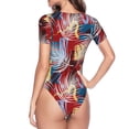 thumbnail image 4 of Balery Hawaiian Style Women's Short Sleevee Crew Neck Bodysuit Tops Short Sleeve Tops Basic-XX-Large, 4 of 9