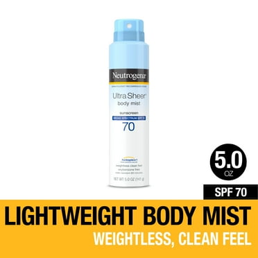 Neutrogena Ultra Sheer Lightweight Sunscreen Spray, SPF 70  Sunblock, 5 oz