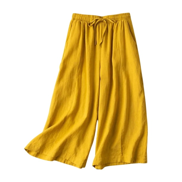 Pantalones cortos de pierna ancha y cintura alta de verano para mujer: pantalones informales con estampado artístico