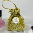 thumbnail image 1 of Canvas Floral Drawstring Bag Satin Bow Stripe Bowknot Handbag Large Capacity Korean Style Ribbon Bow Wrist Bag Wedding, 1 of 4