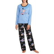 Disney Eeyore Winnie the Pooh Minky Fleece Pajama Sleep Set (Large)