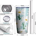 thumbnail image 2 of Daisy Tumbler with Lid and Straw 20 oz Travel Daisy Print Cup Stainless Steel Vacuum Insulated Coffee Mug Daisy Lovers Gifts for Women and Men, 2 of 6