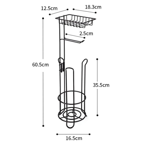 Upgrade Bathroom Toilet Paper Holder Stand with Phone Shelf, Free Standing Toilet Tissue Roll Holder in Oil Rubbed Black