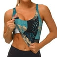 thumbnail image 3 of Pofeuu Blue Watercolor Duck Print Sports Bra for Women Sexy Vest Yoga Running Gym Fitness Crop Bras Tops-X-Large, 3 of 8