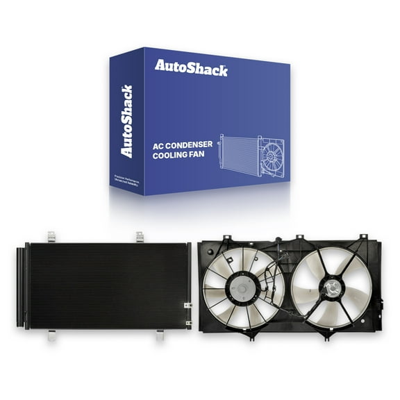 AutoShack Air Conditioning A/C Condenser Radiator Cooling Fan Assembly | Replacement for 2007-2011 Lexus ES350 2007-2011 Toyota Camry 2009-2016 Toyota Venza | 2-PC
