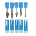 thumbnail image 1 of Double Cut Carbide Rotary File Bit Set 6mm Diameter Shank for Aircraft Vehicle Ship Surface Grinding, 1 of 9