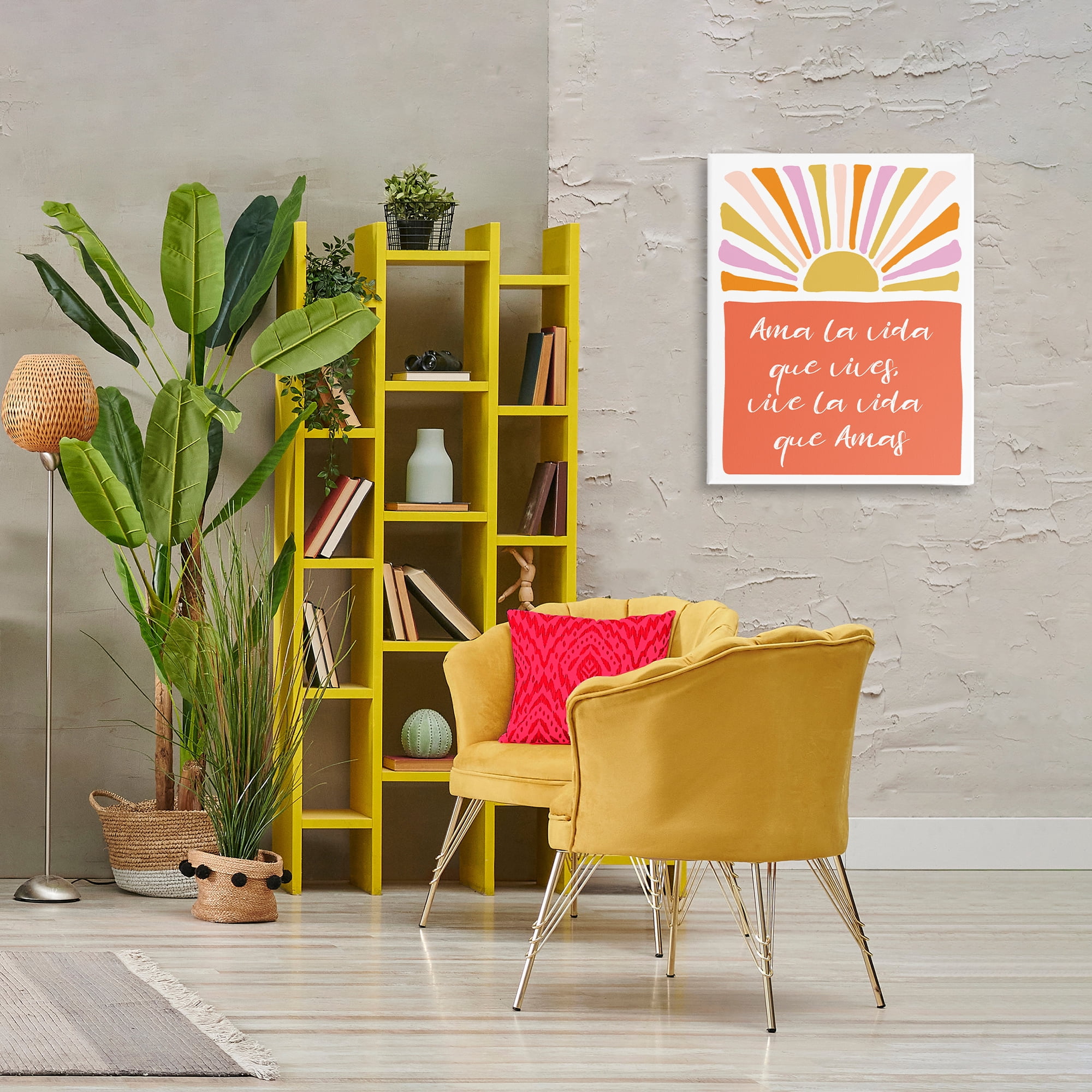 Stupell Industries Ama la Vida que Vives Inspirational Quotes & Sayings Painting Wrapped Canvas Art Print Wall Art, 24 x 30