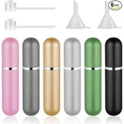 Rocutus 6 Pack Mini Refillable Perfume Atomizer Bottle,Empty Spray Bottle in 5 ml Compatible with 2 Pieces Perfume Dispenser Pump and 2 Funnel Filler for Travel Purse (colorful 2)