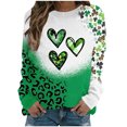 thumbnail image 1 of T-shirt de la Saint-Patrick pour Femmes Col Rond Imprimé Saint-Patrick Manches Longues Chandails en Molleton T-Shirt de la Saint-Patrick, 1 of 4
